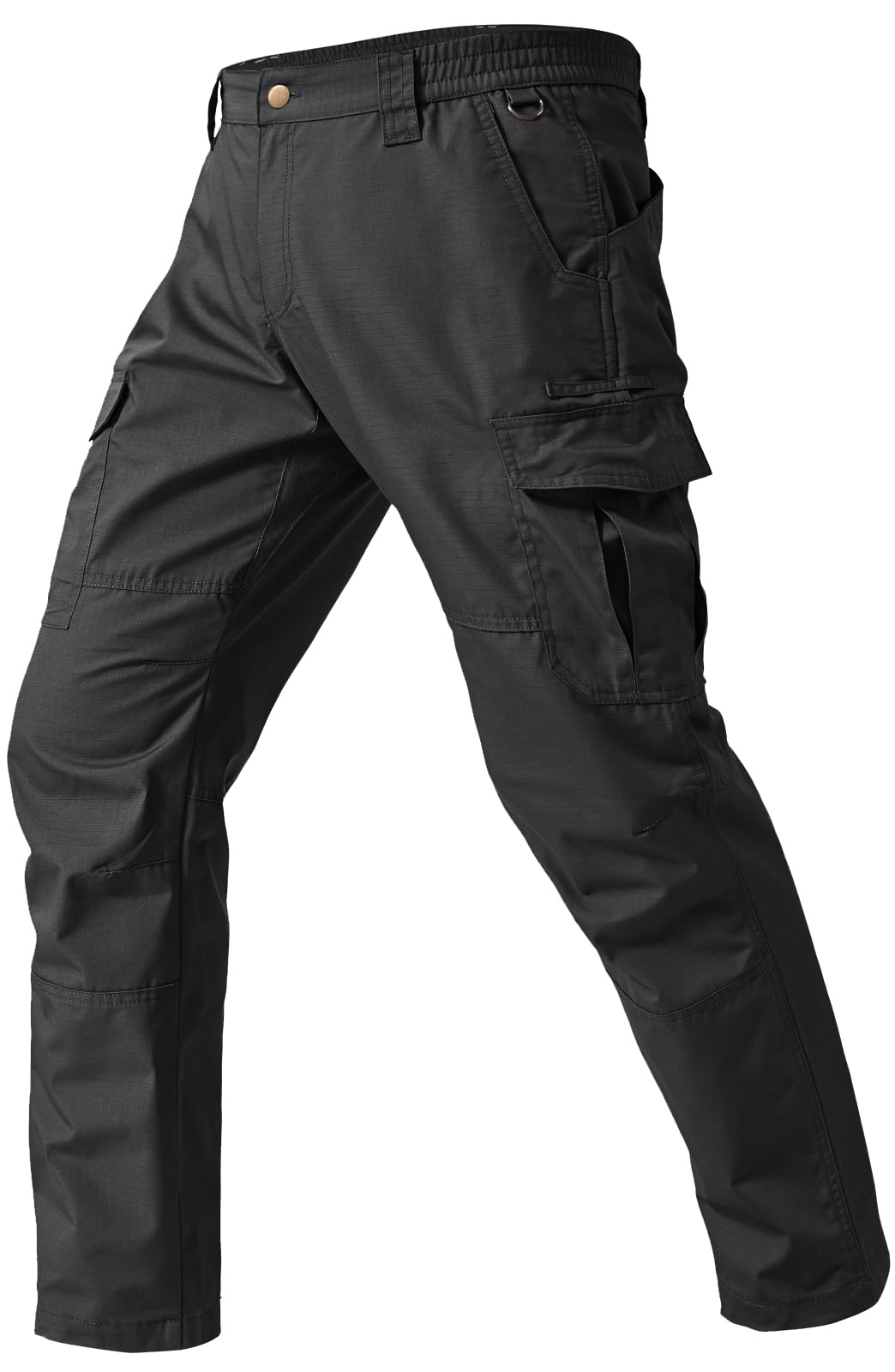 SPOSULEI Mens Cargo Pants Waterproof Ripstop Durable Tactical Work Pants Outdoor Lightweight Utility Hiking Working Construction Pants with 7 Pockets Black 34Wx32L