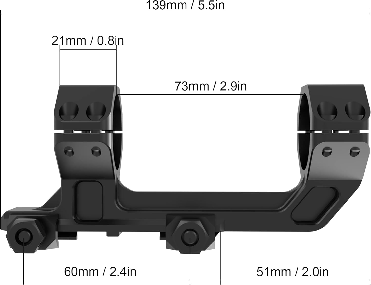 Victoptics 30mm Picatinny Scope Mount - Extended Design for Enhanced Stability and Precision