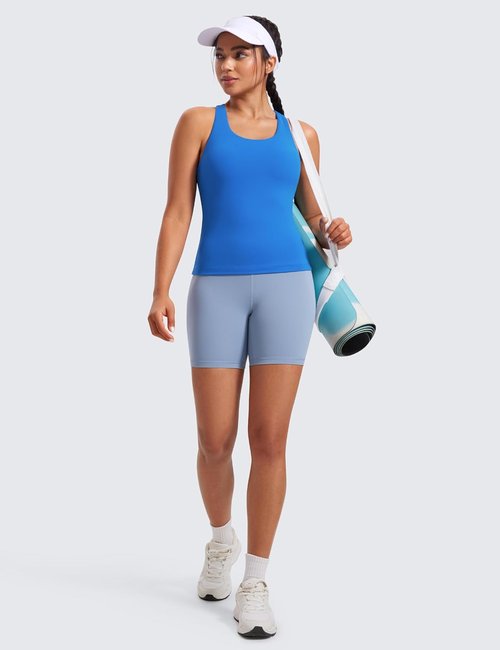 CRZ YOGA Butterluxe Racerback Workout Tank Tops for Women - Padded Spandex Yoga Shirts
