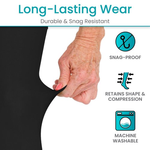 Vive Medical Compression Stockings - 20-30mmHg Knee High Socks for Varicose Veins - Support Stockings for Women/Men - Graduated Compression for Anti Embolism, Post Surgery, Swelling, Soreness (Black)