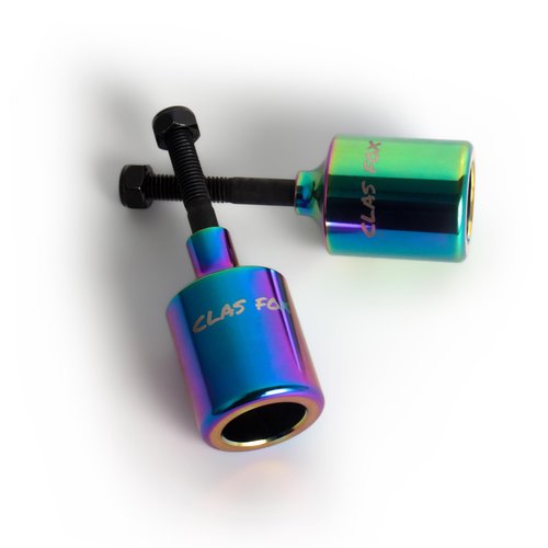 GRAVITI CLAS Fox Pro Stunt Scooter Pegs CNC Aluminum Pegs with Strong Axle Hardware for Kick Stunt Scooter Freestyle Stunt Scooters (Muticolor)