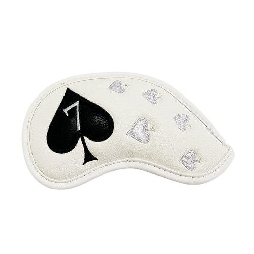 Golf Iron Head Covers 10 Pack #4-9 Pw, Sw, Aw, Xw Iron Covers Headcovers, White Synthetic Leather Golf Club Protector Designed to Fits All Golf Iron Clubs Titleist Callaway Ping Taylormade