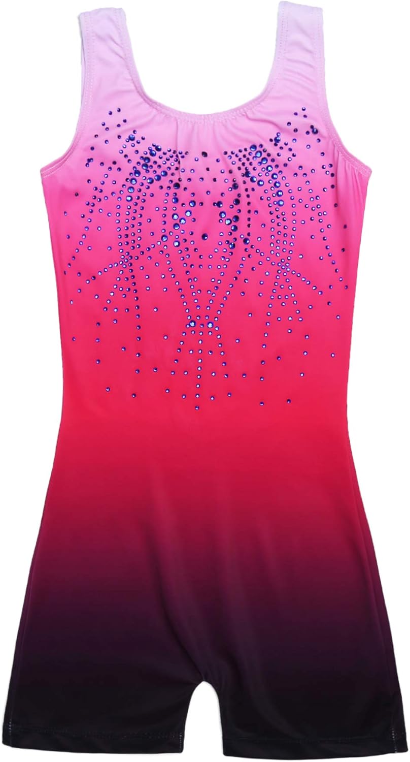 Zaclotre Girls' Gymnastic Leotard - Sparkly Shiny Diamond Design | One-Piece Ballet Outfit