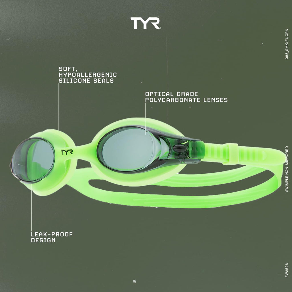 TYR Kids Swimple Swim Goggles - Comfortable Fit & UV Protection | Ideal for Young Swimmers