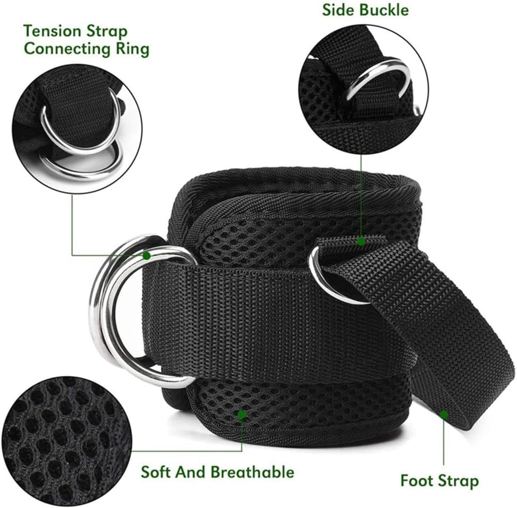 Skiennix Adjustable Ankle Straps - Padded Fitness Bands for Glute Kickbacks | 1 Pair