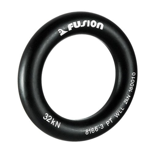 Fusion Climb Small 2-Inch Orange Black Aluminum O-Ring - Matte Black (5-Pack)