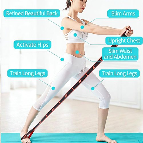 2PCS Fitness Resistance Band for Stretching and Yoga, Numbered Resistance Band with Clear Markings, 8-Section Elastic Training Bands for Yoga, Stretching, Pilates, Fitness (8 Grids)