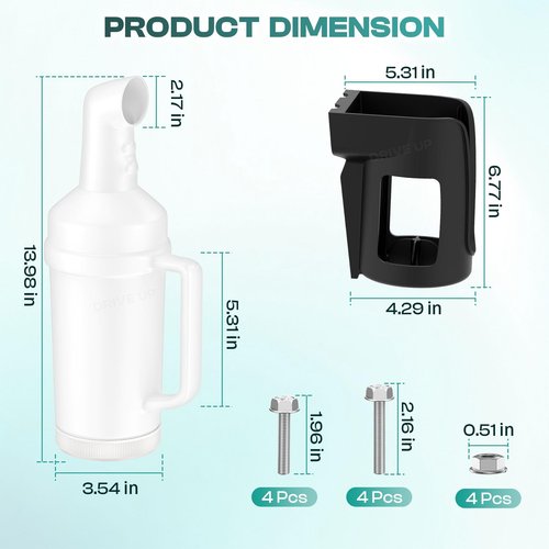 DRIVE UP Golf Cart Universal Sand Bottle, Divot Filler Sand Bottle with Rattle Proof Holder Suitable for EZGO, Club Car and Yamaha, Large Capacity - 2 Packs