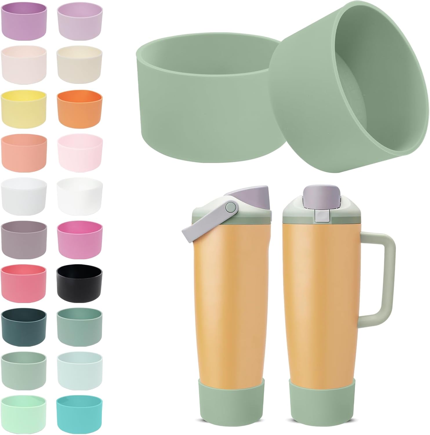 Owala Silicone Boot Set - Non-Slip, Scratch-Resistant Stability Enhancers for 30oz & 40oz Bottles | Beachfront Color