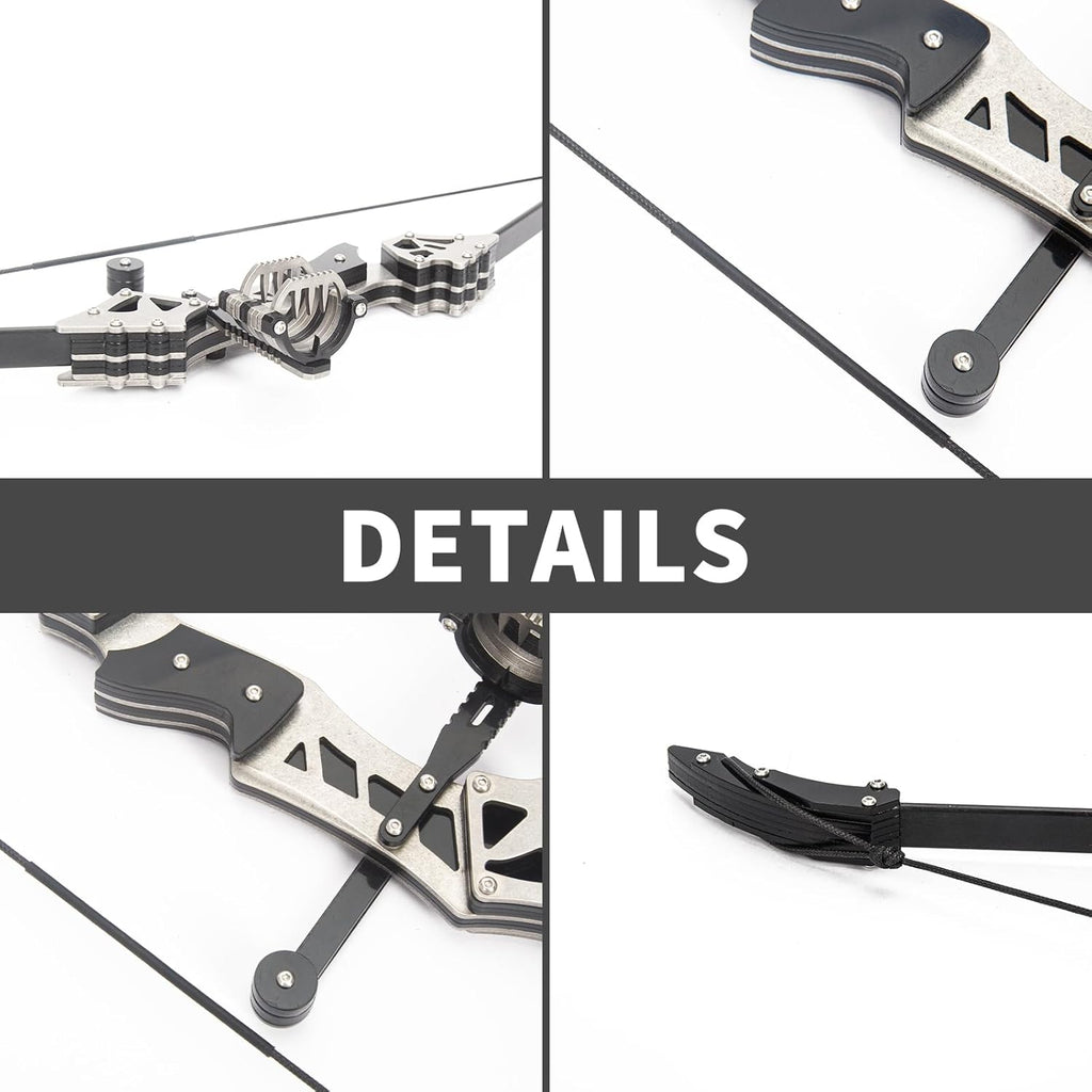 Skiennix Mini Compound Bow Set - 5.9"/7.2"/18.7" with Arrows | Left & Right Hand for Hunting & Practice
