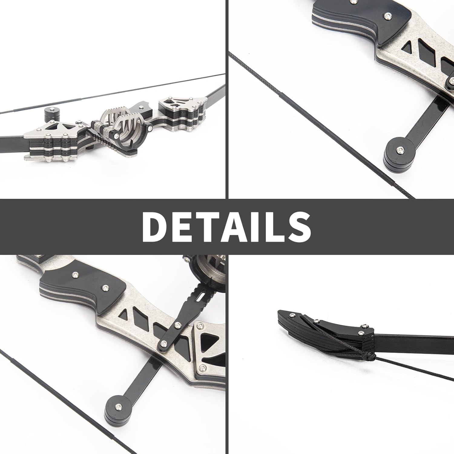 Skiennix Mini Compound Bow Set - 5.9"/7.2"/18.7" with Arrows | Left & Right Hand for Hunting & Practice