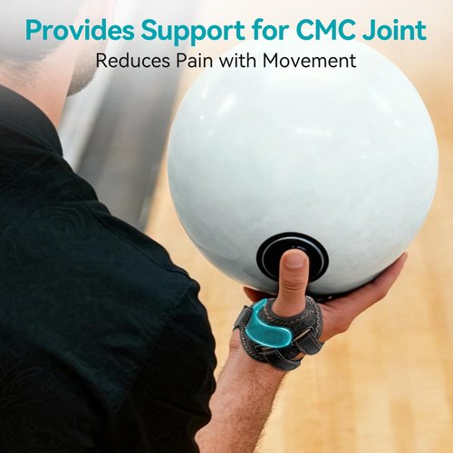 FORTEMOTUS Thumb Brace Right Hand - CMC Thumb Arthritis Support Comfortable Nylon Brace with Thumb Splint for Mild CMC Joint Pain Relief for Osteoarthritis, Tendonitis, Unisex, Black, Medium