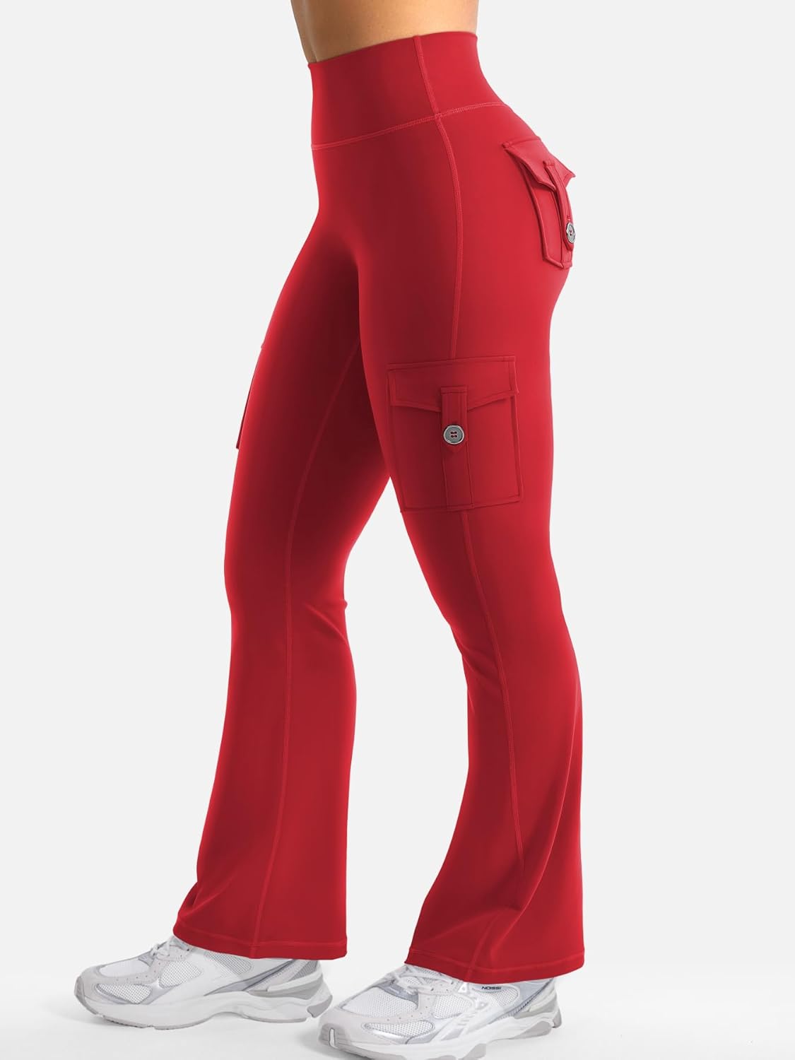 YEOREO CoreFlex Women's High-Waisted Flare Leggings - Hidden Pockets, No Front Seam, Perfect for Yoga & Gym