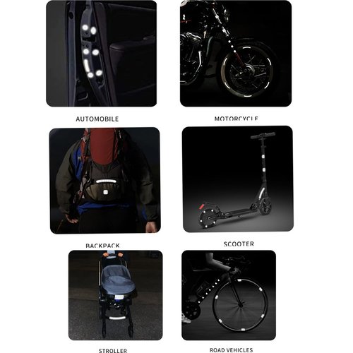 HOUSON Multifunctional Reflective Stickers for Bicycles & Outdoors - 72-Piece Set with 360° Visibility & 3D Adhesive Film (Ultra-Thin, Waterproof)