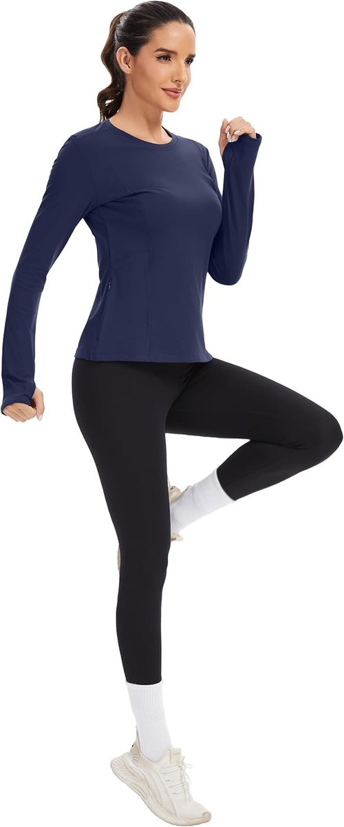 MathCat Thermal Shirts - Women's Fleece Lined Long Sleeve Base Layer for Winter Running & Athletic Wear