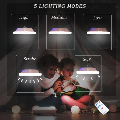 [120 LED 4500mah] Solar Camping Lights Rechargeable Portable Lantern Tent Lamp 5 Mode USB Remote Control Hanging Waterproof for Home Indoor Outdoor Emergency Courtyard 3 Pack