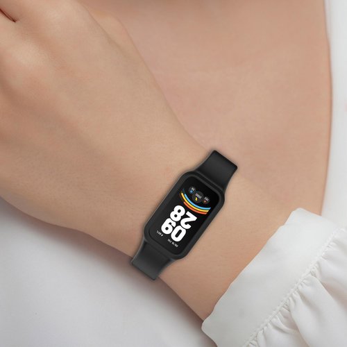 MOTONG Compatible with Xiaomi Smart Band 9 Active Replacement Band - Silicone Replacement Wrist Band Strap Compatible with Xiaomi Smart Band 9 Active/Redmi Band 3(Silicone Black)
