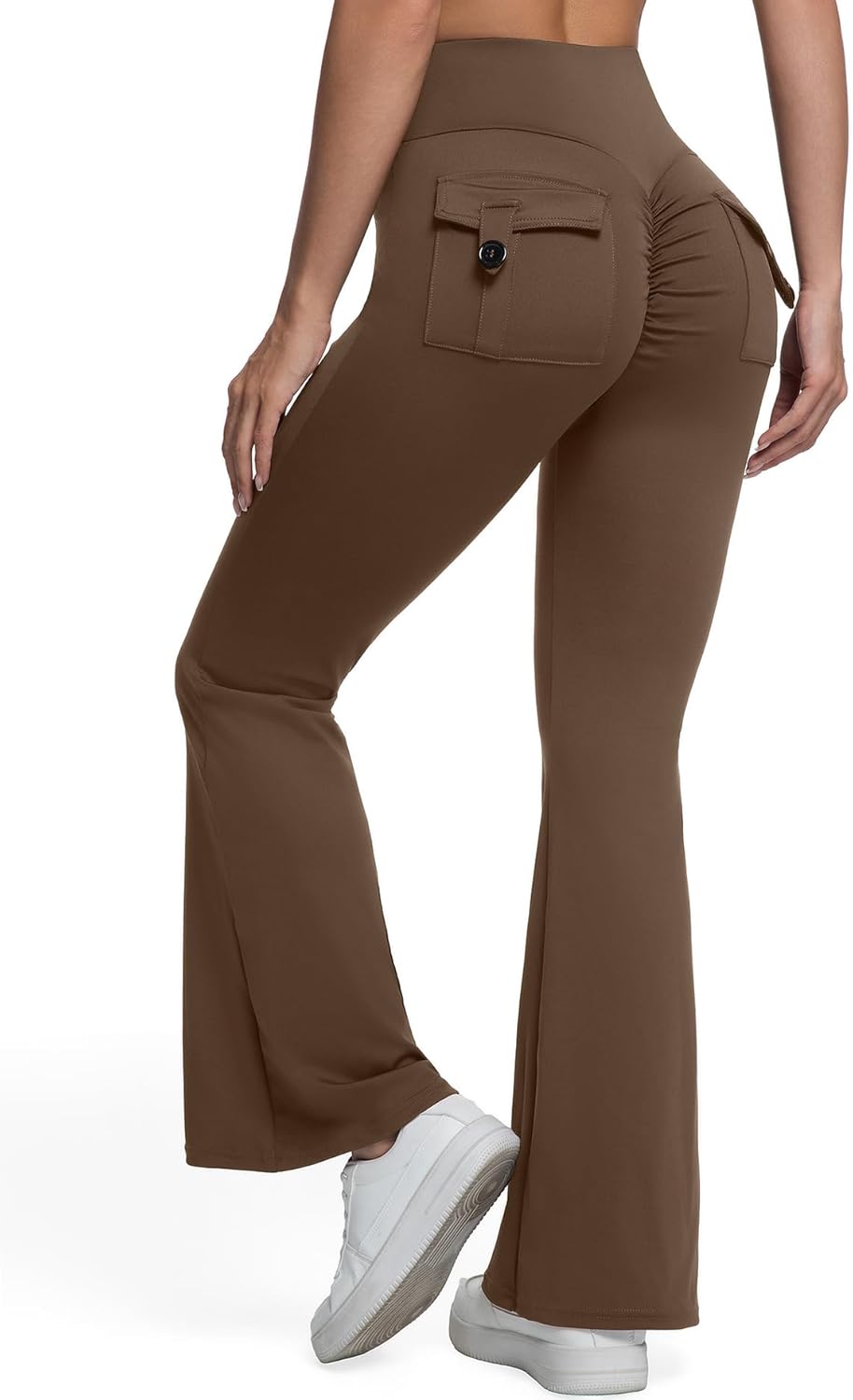 Skiennix Flare Leggings - High Waist Scrunch Butt Lifting Workout Pants with Pockets for Women