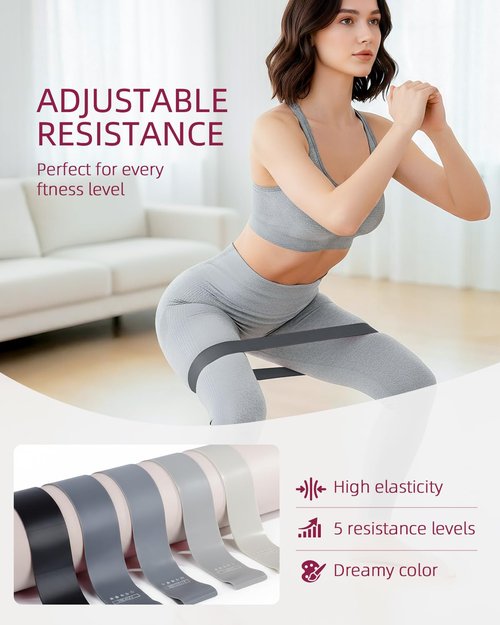 Abahub Pilates Ring Set, Home Workout Pilates Equipment Pilates，14”Magic Circle, 9”Mini Ball, Highly Elastic Resistance Bands, Hoop for Women Home Fitness, Toning Arms, Thighs/Legs & Core, Black Set