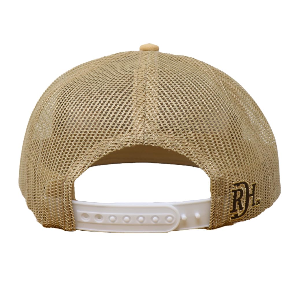 Red Dirt Hat Company Youth Adjustable Snapback Hat, Trucker Cap w/Ventilated Mesh Back & Snap Back Closure, Structured Baseball Cap for Men & Women - Duck Camo, Tan, One Size Fits All
