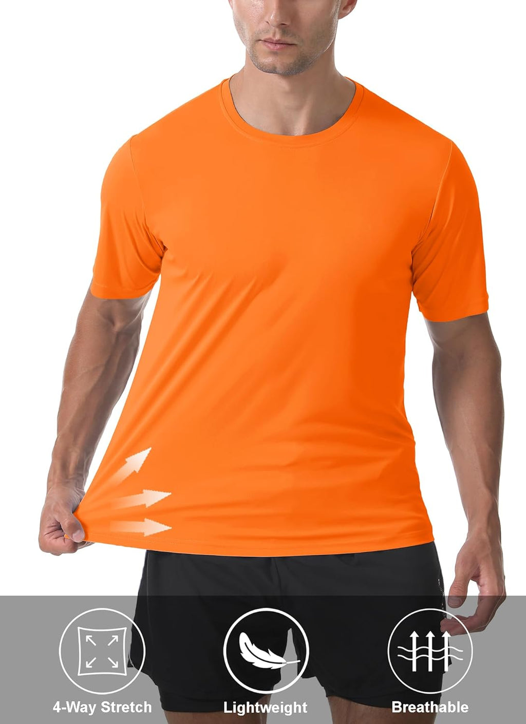 Skiennix Men's Short Sleeve T-Shirt - UPF 50+ Quick Dry Rash Guard for Athletic Activities | UV Sun Protection