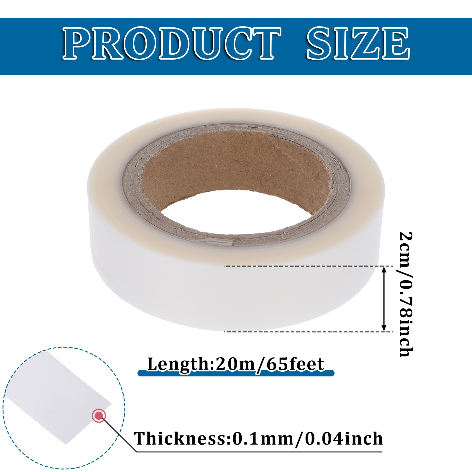 1 Roll 65′ Iron on Hot Melt Tape Seam Sealer Repair Adhesive Fusible Tape, Waterproof Iron on Hot Melt Seam Sealing Tape Clear Fabric Repair Tape for Outdoor Gear Raincoat Tent Awning Sportswear