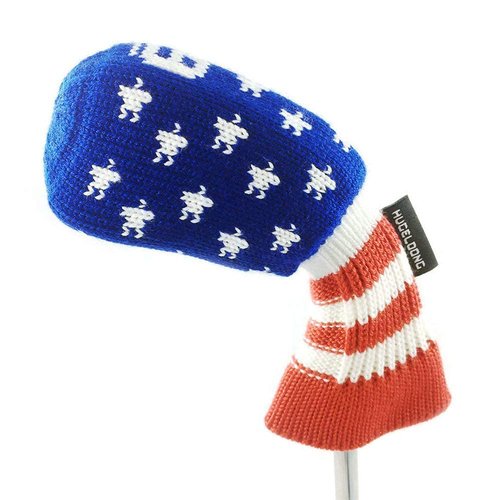 HUGELOONG Golf Iron Covers USA Flag (3-9,A P S L)-Head Covers with Numbers on Top(Blue/Red/White