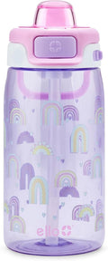 Ello Kids Water Bottle - 16oz Tritan Plastic with Quick Fill Technology | Leak-Proof, BPA-Free, Dishwasher Safe, Rainbow Design