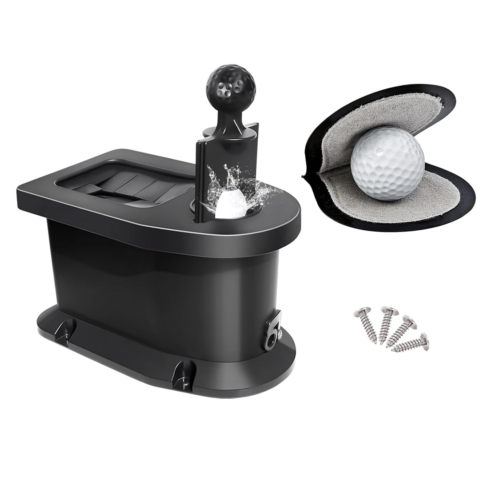 Orle Oko Golf Cart Ball Washer and Club Cleaner Kit with Mounting Bracket, Golf Ball Washer Cleaner for EZGO, Club Car, Yamaha, Advanced EV, Star EV, Universal & Detachable