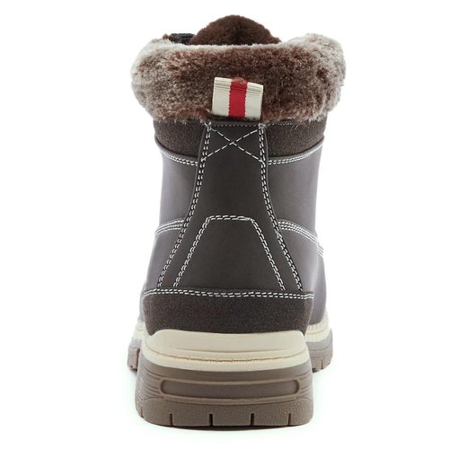 COTTIMO Women's Winter Snow Hiking Boots - Insulated Warm Work Boots for Women, Waterproof Non-Slip Fur-Lined Ankle Boots, Fashion Brown Lightweight Outdoor Shoes Size 9
