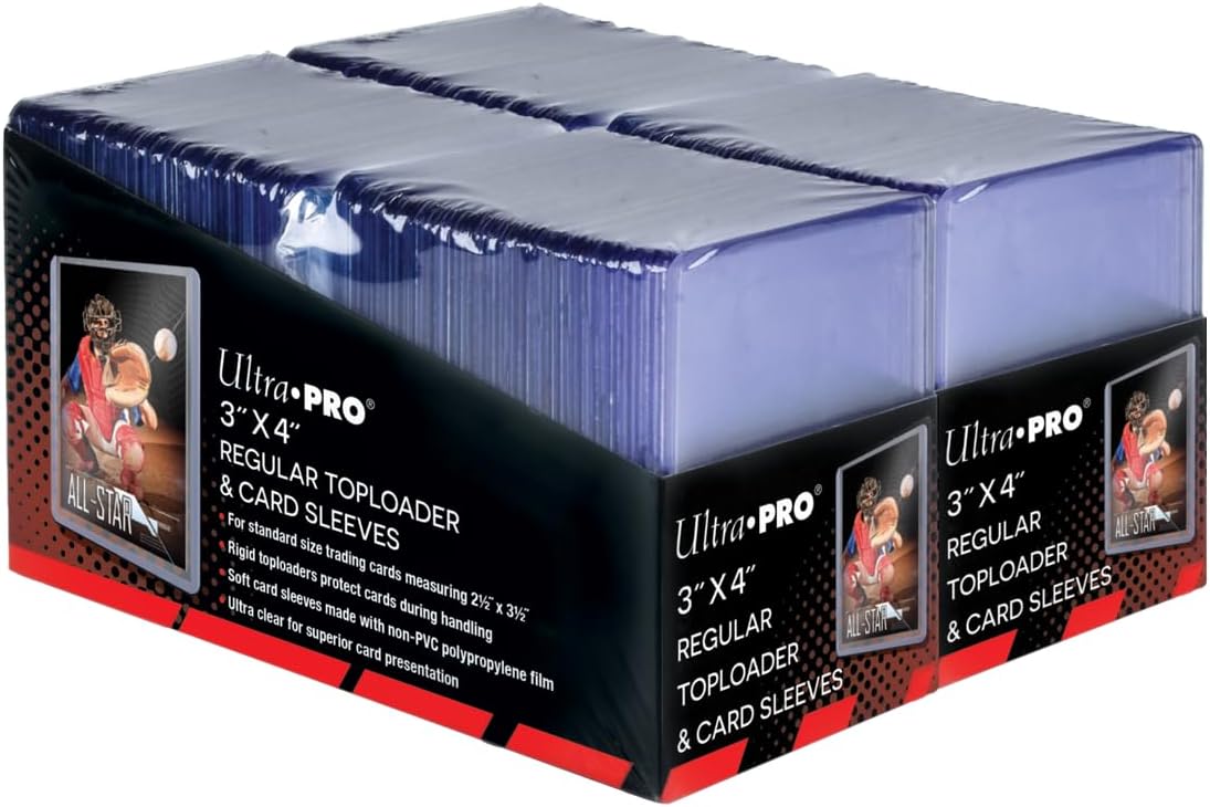 Ultra PRO Clear Regular Toploaders - 200ct Bundle for Standard Size Trading Cards & Sleeves