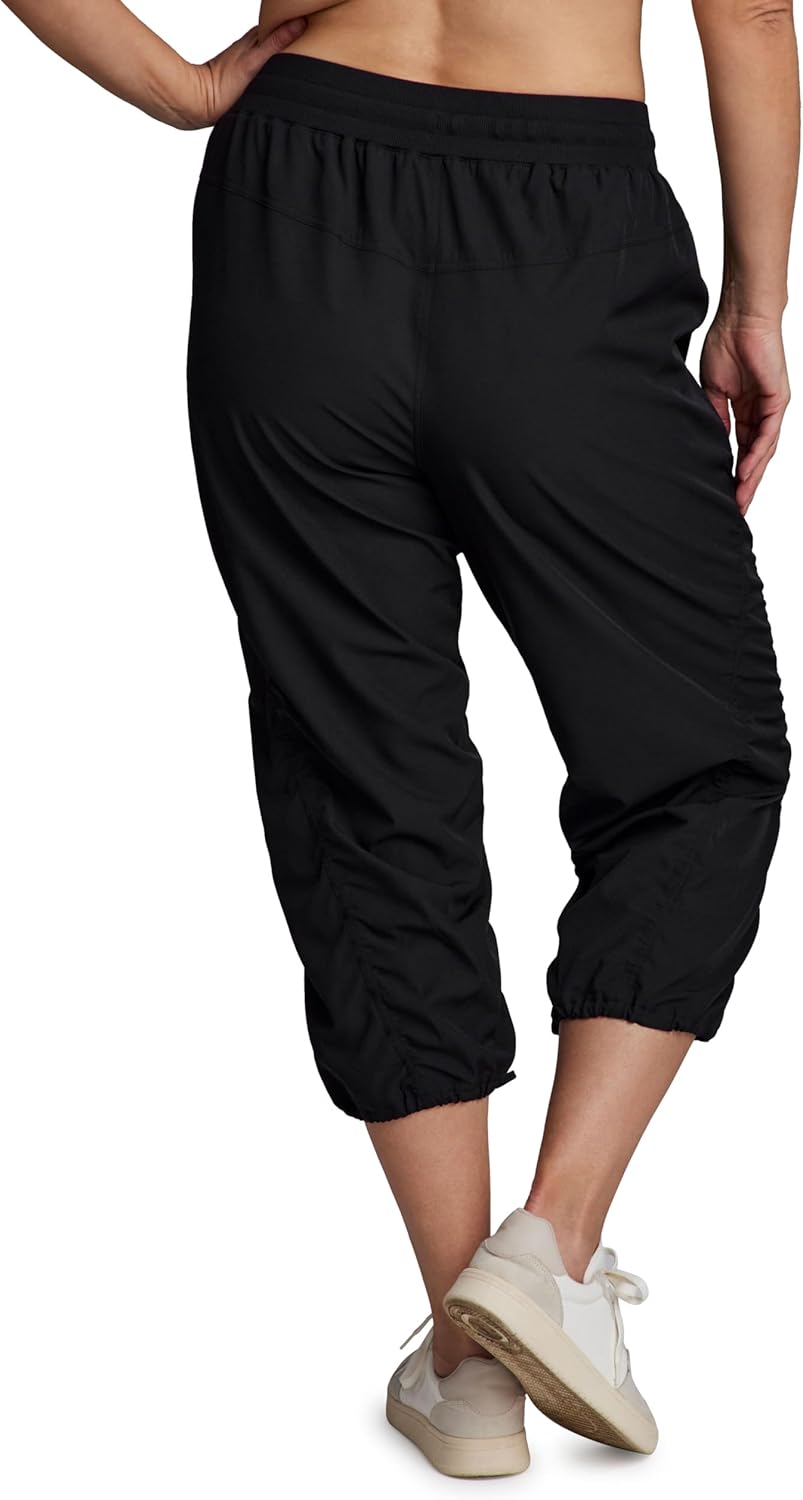 RBX Active Plus Size Capri Pants - Lightweight Woven Design with Drawstring | Comfortable Fit