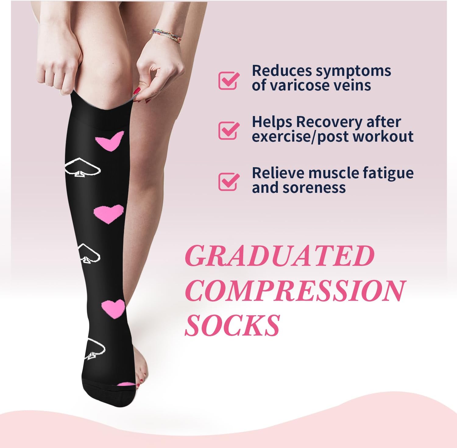 Sooverki Compression Socks - Supportive Knee High Stockings for Circulation | 6 Pairs for Travel & Nurses