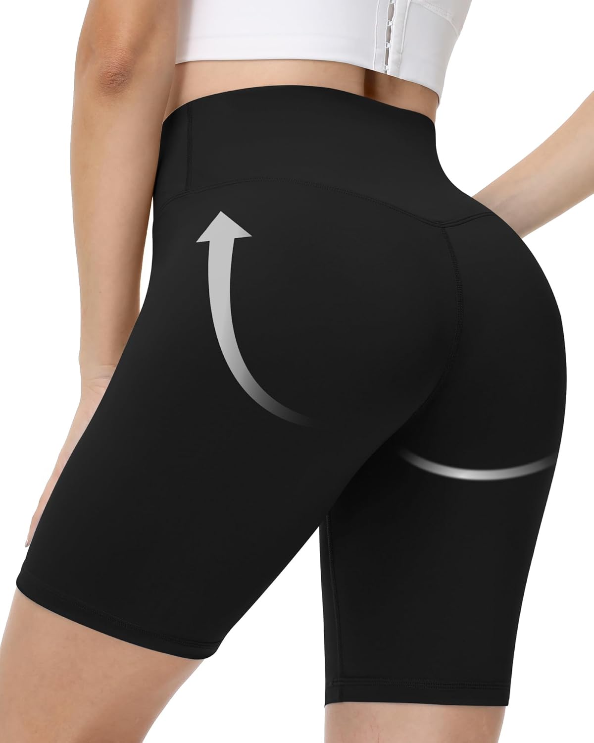 Runhit Biker Shorts for Women - High Waisted No Front Seam Gym & Yoga Spandex Shorts | Tummy Control, 3''/5''/8''