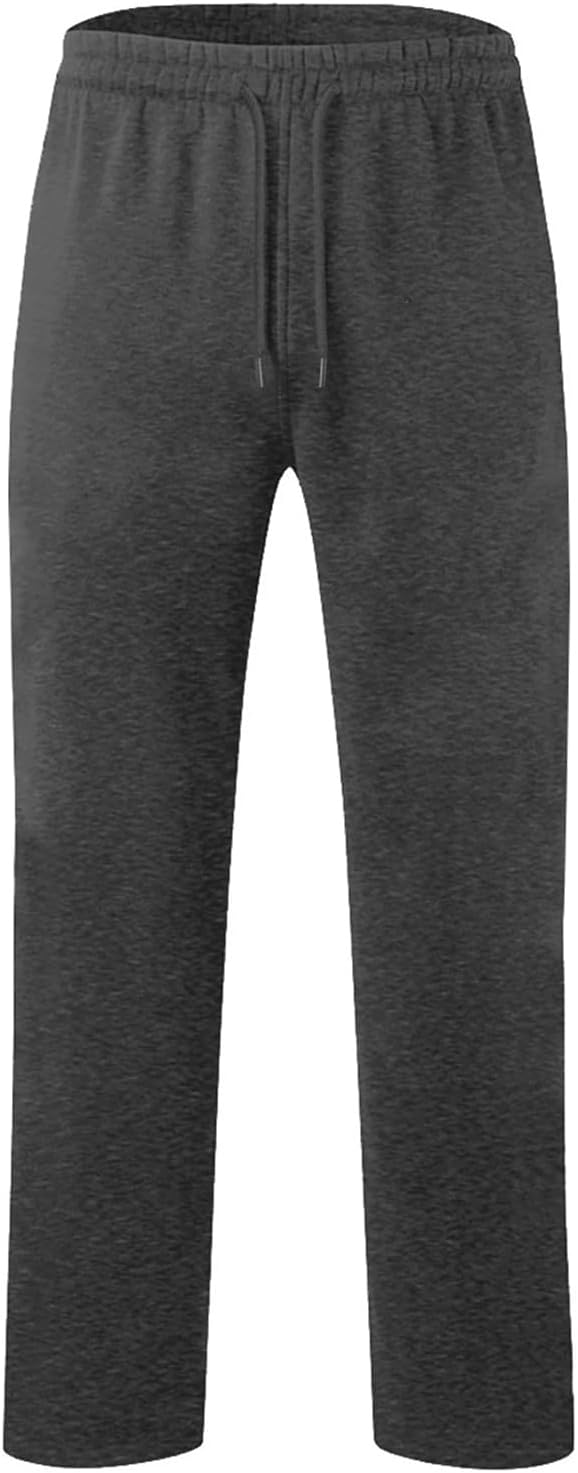 WaterWang Men's Fleece Joggers - Casual Loose Fit Athletic Sweatpants with Pockets | Comfortable Cotton