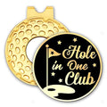 rofiowa Hole in One Club Black Gold Golf Ball Marker with Hat Clip, Funny Golf Accessories for Men Women, Christmas Father's Day Birthday Gifts for Golf Fan Golfer, Novelty Golf Gifts (OBJ051)