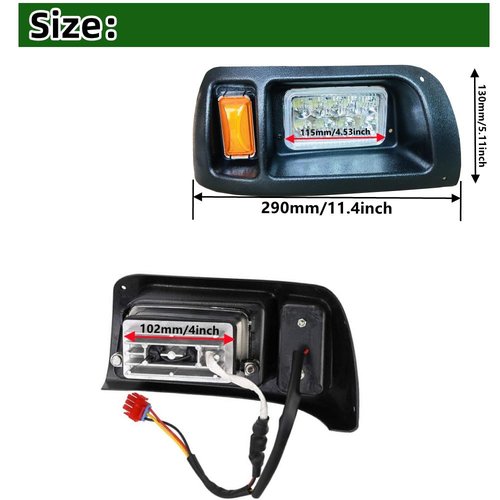BestAccess Golf Cart Club Car DS LED Headlight replacement | Club Car DS LED Light Replacementfor DS 1993&UP Gas and Electric golf cart headlights
