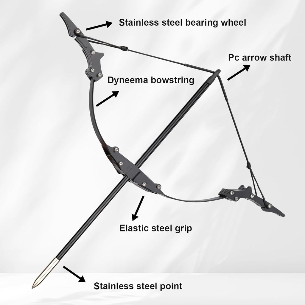 Skiennix Mini Lever Recurve Bow - 9.4 Inch Stainless Steel with 4 Arrows & Target Paper