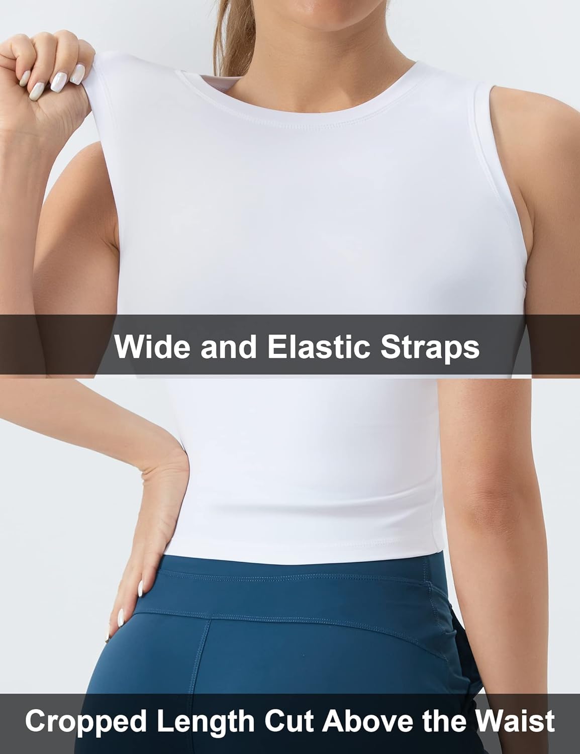 THE GYM PEOPLE Women's Sleeveless Workout Crop Top - Athletic Yoga & Running Tank, No Padding