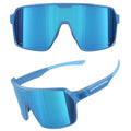 grinderPUNCH Polarized Sports Sunglasses for Men Women UV Protection Shades for Baseball Running Cycling Skiing & Pickleball (Blue, Extra Large)