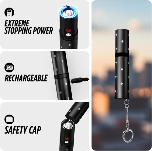 Guard Dog Security Electra Mini Stun Gun Lipstick | Discreet Self-Defense Keychain with Flashlight