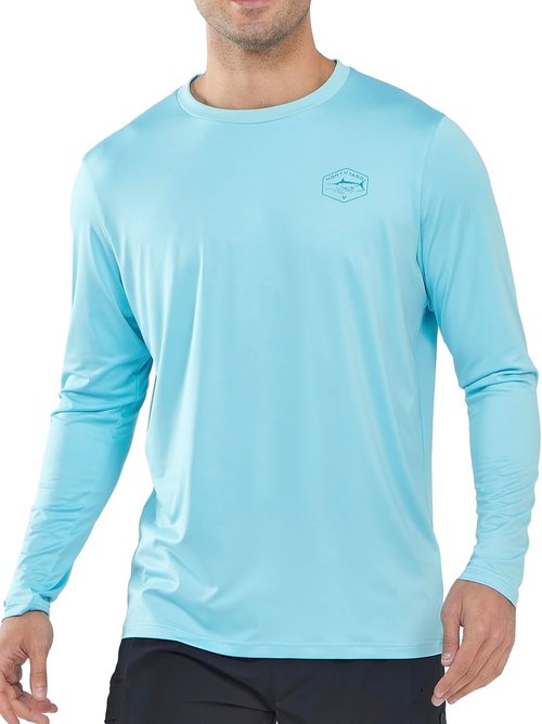 NORTHYARD Men's Swim Shirt - UPF 50+ Sun Protection Long Sleeve Rash Guard | Quick Dry Lightweight T-Shirt