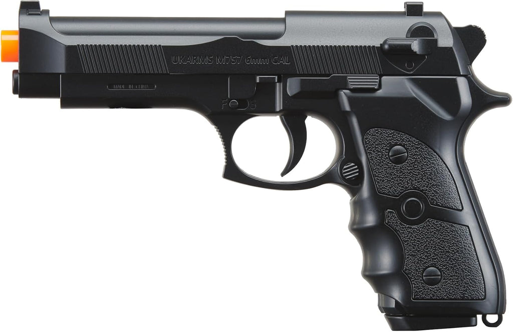 UKARMS V038 Spring Powered Airsoft Pistol - Sleek Black Design for Enhanced Gameplay