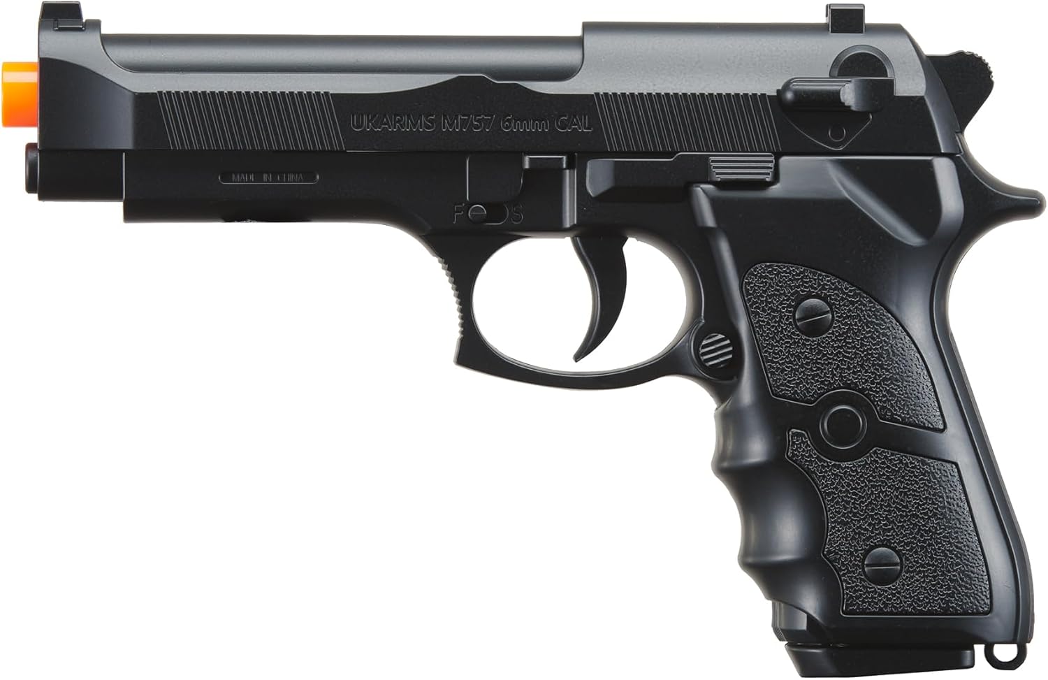 UKARMS V038 Spring Powered Airsoft Pistol - Sleek Black Design for Enhanced Gameplay