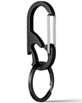 TISUR Titanium Carabiner Keychain Clip, Anti-Lost Key Ring Holder, Heavy Duty Key Chain Bottle Opener for Men Women (Black(1-Pack))