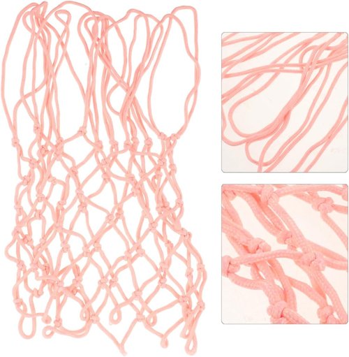 BESPORTBLE Luminous Pink Basketball Net - Durable Polyester Mesh for Easy Outdoor Installation | All Ages