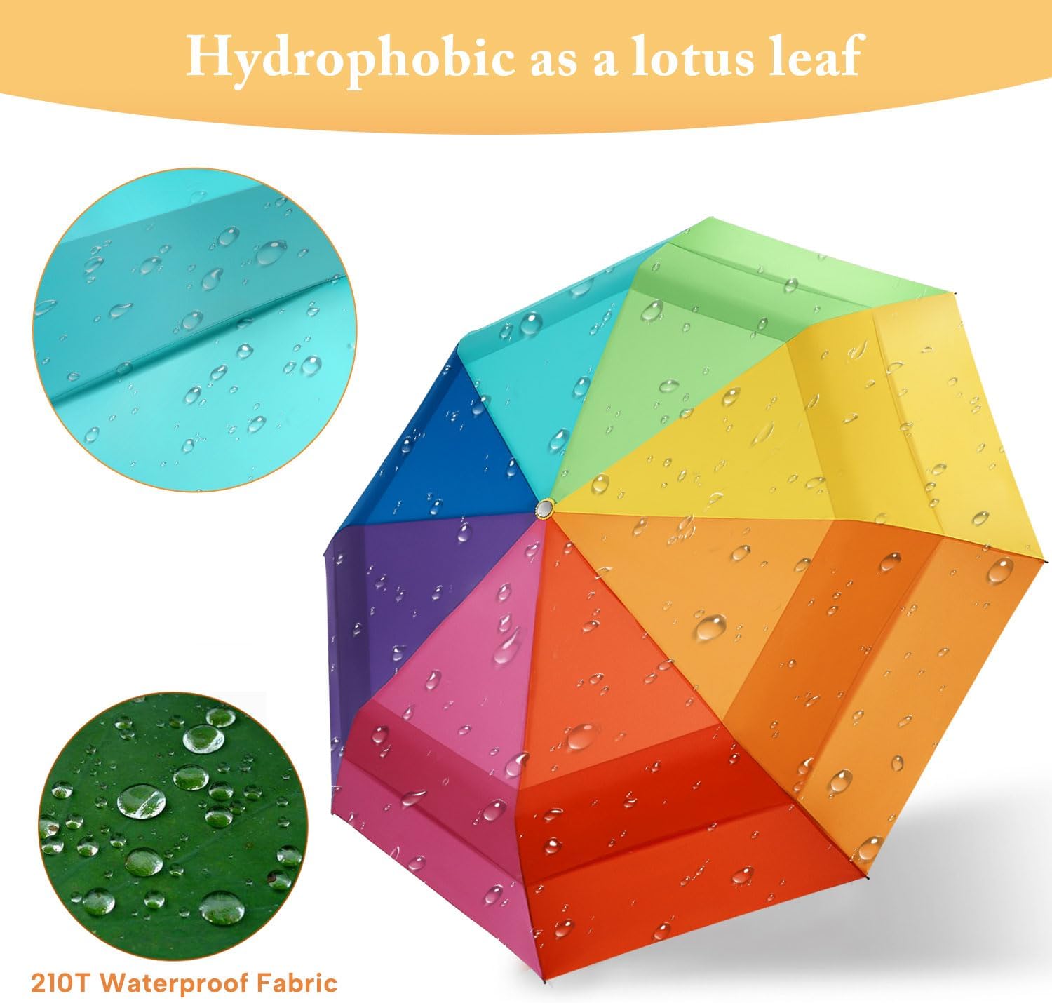 Rainbow Umbrella - Oversized 54-Inch Double Layer Windproof Golf Umbrella | Compact & Automatic Open/Close