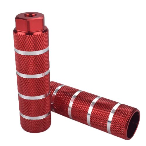Enkarl Bike Pegs Anti-Skid Lead Foot Bicycle Pegs Aluminum Alloy BMX Pegs for Mountain Bike Cycling Rear Stunt Pegs Fit 3/8 inch Axles 26T (Red)