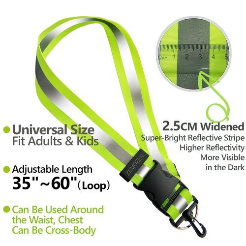 ZEMOZEN Reflective Sash for Walking at Night | High Visibility Reflectors Running Gear Women Safety Items Replaces Reflective running vest | Perfect for Dog Walking, Night Running & Cycling