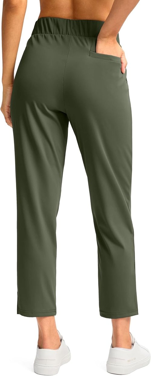 G Gradual Women's Petite Golf Pants - Stretchy Ankle 7/8 Style with 3 Pockets & Inner Drawstring